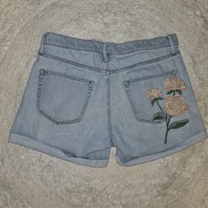 GAP Light Blue Jean Shorts with Floral Embroidery